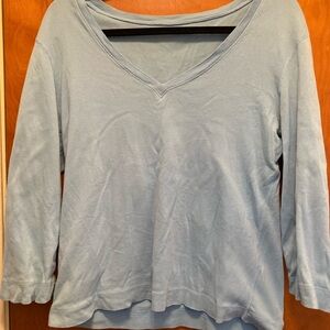 Women's Light Blue V-Neck Top